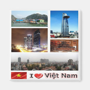 Imán zVN011 VIETNAM I Love, Mosaic, Asia, Fridge