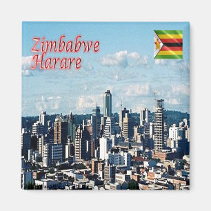 Imán ZW017 HARARE, Panorama, Zimbabwe, África, Fridge