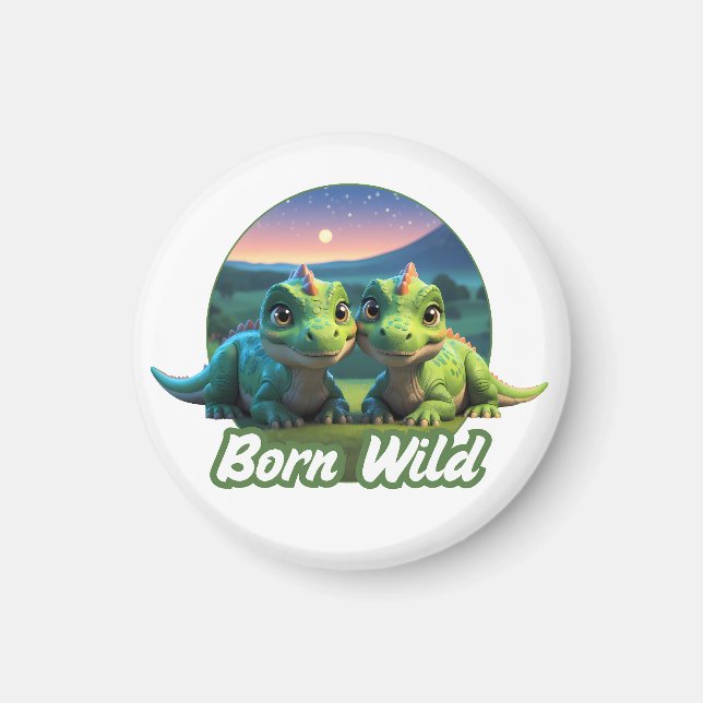 Imán Zwei kleine Dinos - Born Wild (Frente)