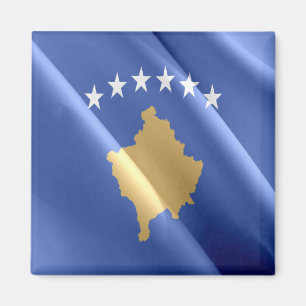 Imán zXK002 KOSOVAR ondeando BANDERA KOSOVO, Europa, Ne