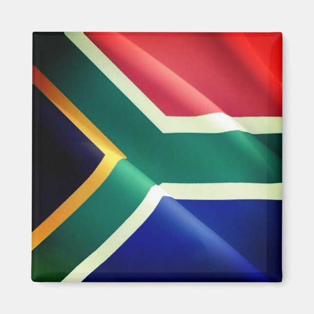 Imán zZA002 SUDÁFRICA, Bandera ondulante, África, Frigo (Frente)