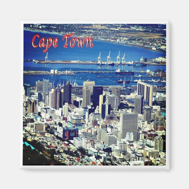 Imán zZA008 CAPE TOWN, Aerial View, Sudáfrica, Fridge (Frente)