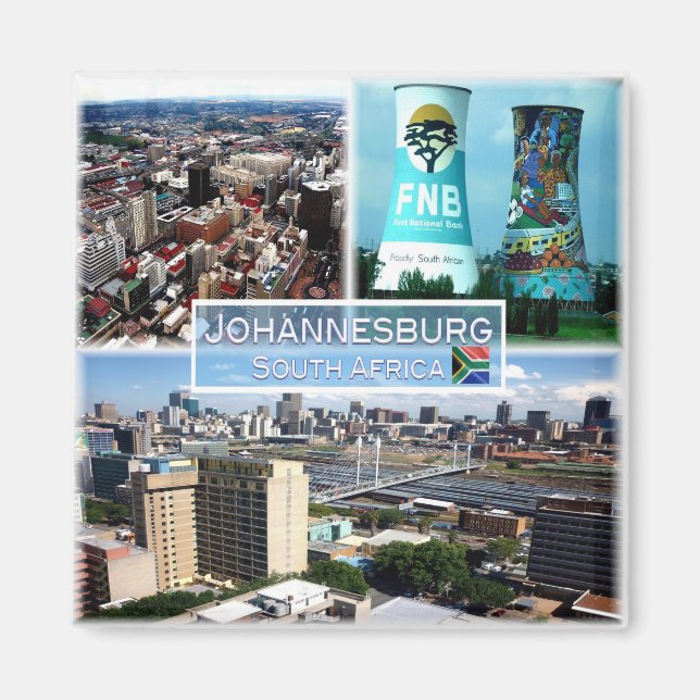 Imán zZA026 JOHANNESBURGO, Mosaic, Sudáfrica, Fridge (Frente)
