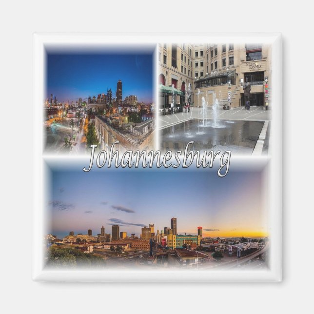 Imán zZA034 JOHANNESBURG, Mosaic, Sudáfrica, Fidge (Frente)