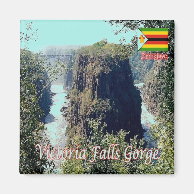 Imán zZW007 VICTORIA FALLS, GORGE, Zimbabwe, Fridge (Frente)