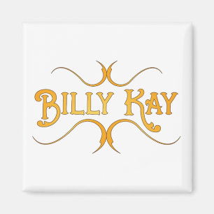 Imanes cuadrados con logotipo amarillo de Billy Ka