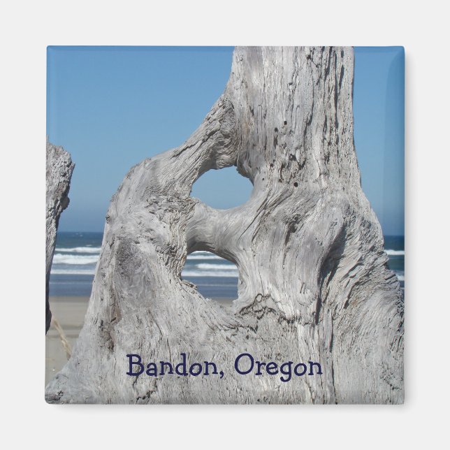 Imanes de Bandon Oregon regalos Playa Ocean Driftw (Frente)