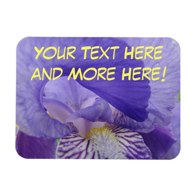 Imanes de citas personalizadas Flores de Iris Mora (Horizontal)