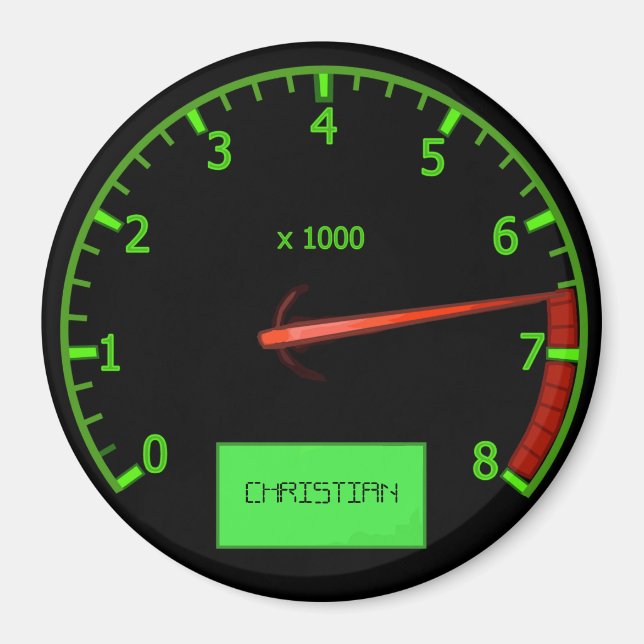 imanes de coche de cabeza de engranaje con nombre  (Frente)