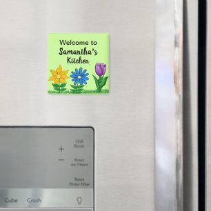 Imanes de cocina con nombre personalizado Jardín F