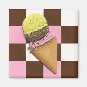 Imanes de Cono de Helado con Sabor Napolitano Deli