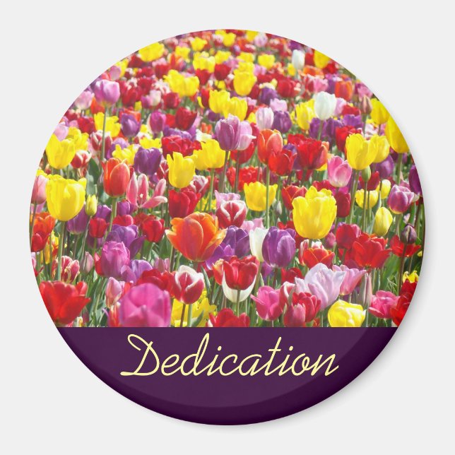Imanes de dedicación Flores de Tulipán de Primaver (Frente)