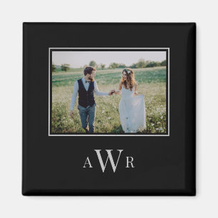 Imanes de Foto con Iniciales Elegantes Editables d