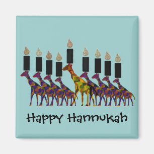 Imanes de Hannukah Menorah de la jirafa