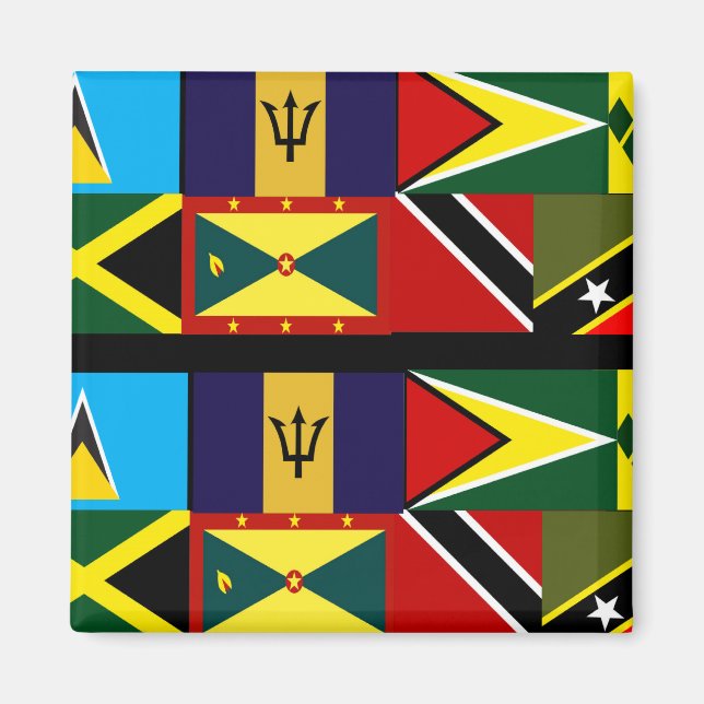 Imanes de la bandera del Caribe (Frente)