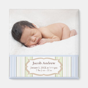 Imanes de la invitación del nacimiento de la foto