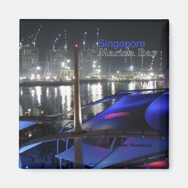 imanes de la nevera de viajes Marina Bay Singapur (Frente)