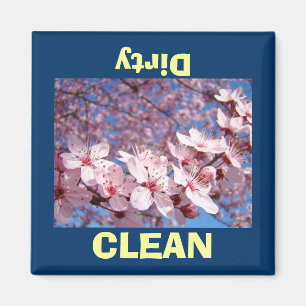 Imanes de lavavajillas sucios limpios Flores