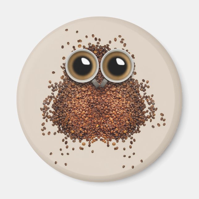 Imanes de Lechuza de Café (Frente)
