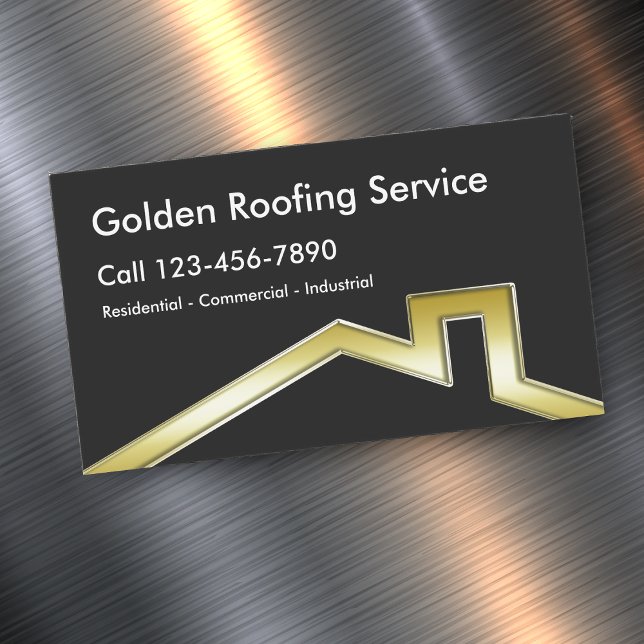Imanes de negocios en el techo (Roofing Business Cards by CustomBusinessTemplates)