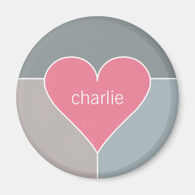 Imanes de nombres personalizados de patrón de cora (Frente)