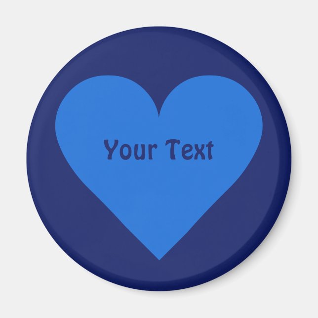 Imanes de personalizado Blue Heart Valentine (Frente)