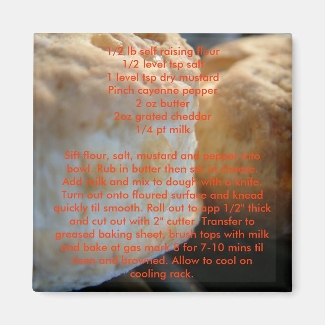 Imanes de recetas - Conos de queso (Frente)