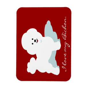 Imanes del amor de Bichon en rojo