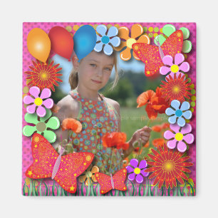 Imanes del cumpleaños: 003 mariposas y flores