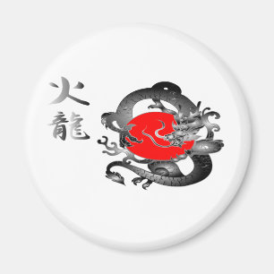 Imanes del dragón del fuego de la bandera de Jap