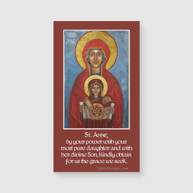 Imanes del rezo de St Anne, de Maria y de Jesús (Anverso)