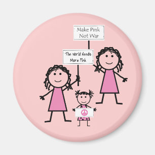 Imanes femeninos rosados divertidos