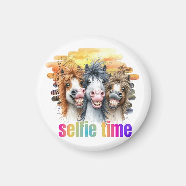 imanes horse meme – funny horses on a selfie (Frente)