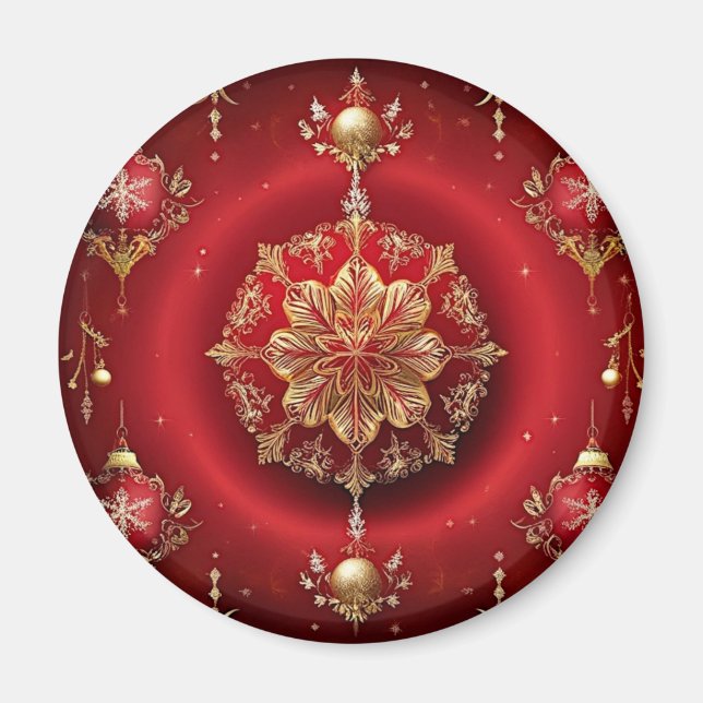 Imanes Navideños Adornos Decorativos Rojos (Frente)