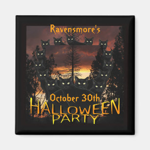 Imanes negros del fiesta de Halloween de los gatos