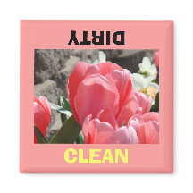Imanes para lavavajillas Tulipanes rosados sucios 