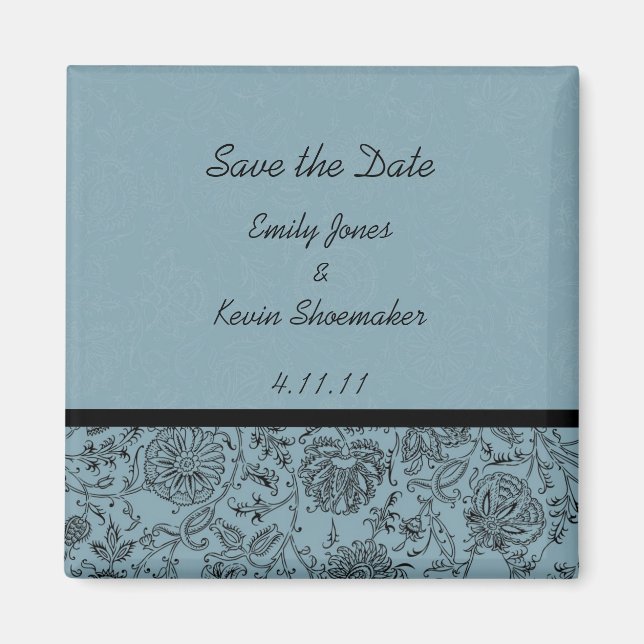 Imanes para recuerdos de boda con papel pintado de (Frente)