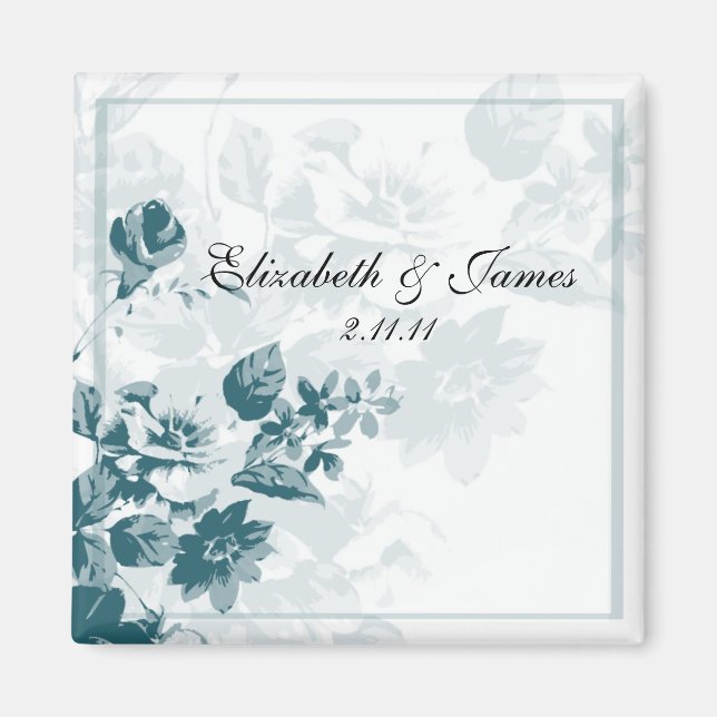 Imanes para Recuerdos de Boda de Flor Elegante Ver (Frente)