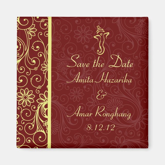 Imanes para Recuerdos de Boda de Ganapati (Frente)