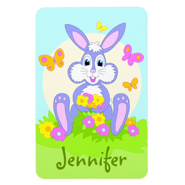 Imanes personalizados de Bunny Feliz (Vertical)