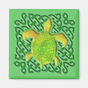 Imanes (verdes) célticos de la tortuga del nudo