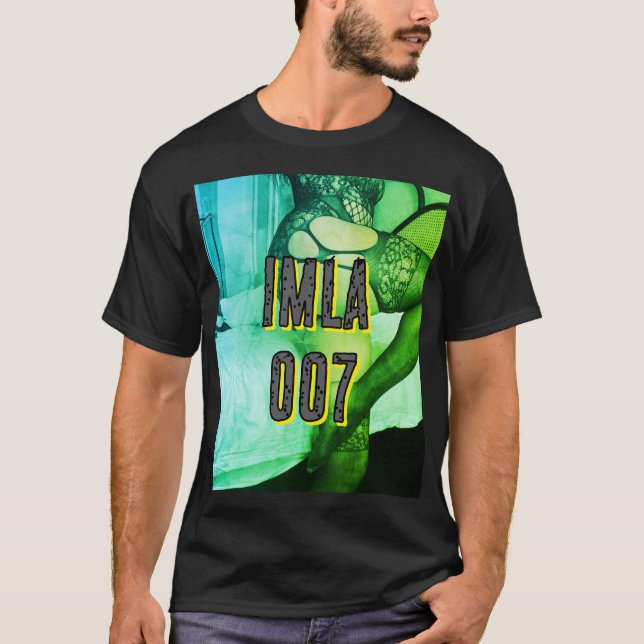 IMLA 007u Camiseta negra con neón verde (Anverso)