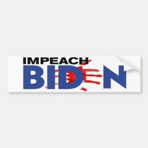 IMPEACH BIDEN pegatina sangriento de huellas de ma