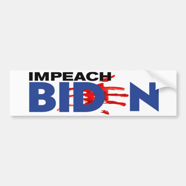 IMPEACH BIDEN pegatina sangriento de huellas de ma (Frente)