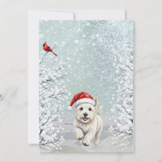 Impetuoso en la nieve Tarjeta de Navidad de Westie