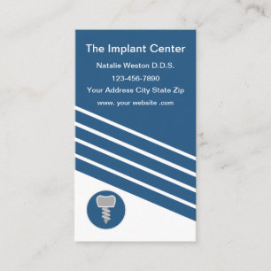 Implantes dentales tarjetas de negocios verticales