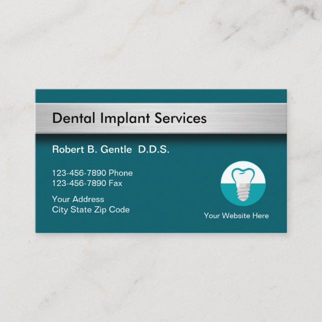 Implantes dentales Tarjetas de visita para citas c (Anverso)