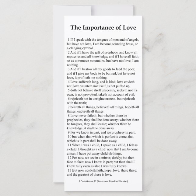 Importancia de la tarjeta de oración de amor (Anverso)