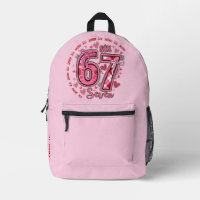 6 7 Seis Siete Meme Tendencia Chicas Mochila Rosa