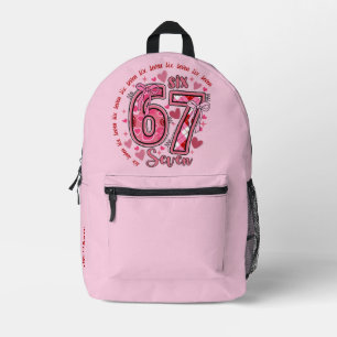 Impresa 6 7 Seis Siete Meme Tendencia Chicas Mochila Rosa